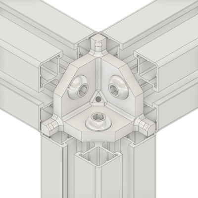40-010-1 MODULAR SOLUTIONS CONNECTOR 3-WAY BODY CONNECTION ANGLE W/ HARDWARE